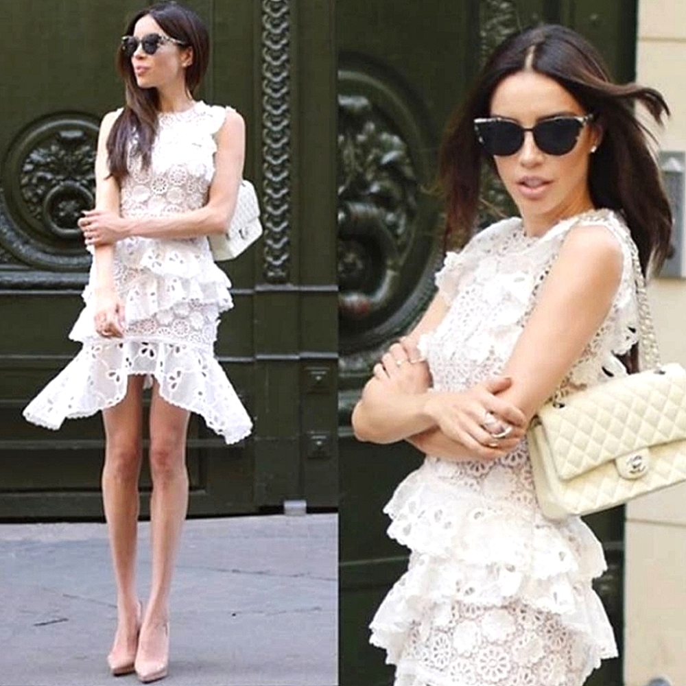 Alexis Arleigh Lace Eyelet Ruffle Summer Dress XS